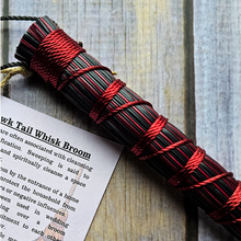 Load image into Gallery viewer, Mini Hawk Tail Whisk Broom in Red and Black