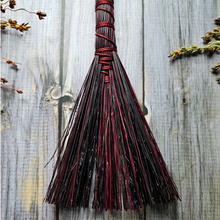 Load image into Gallery viewer, Mini Hawk Tail Whisk Broom in Red and Black