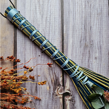Load image into Gallery viewer, Mini altar broom with blue nylon