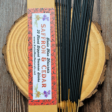 Load image into Gallery viewer, Saffron and Cedar Hand Dipped Incense Sticks
