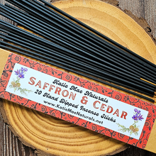 Load image into Gallery viewer, Saffron and Cedar Hand Dipped Incense Sticks