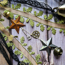 Load image into Gallery viewer, Witches Bells with Black Rose