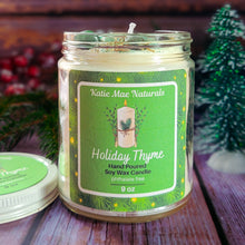Load image into Gallery viewer, Holiday Thyme Soy Candle – Bayberry & Pine Handcrafted Holiday Candle
