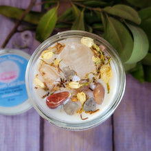 Load image into Gallery viewer, Full Moon Ritual Candle – Crystal Candle for Reflection, Intuition & Moon Rituals