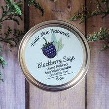 Load image into Gallery viewer, Blackberry sage hand poured soy wax candle