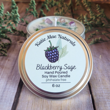 Load image into Gallery viewer, Blackberry sage hand poured soy wax candle