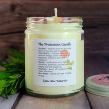 Load image into Gallery viewer, Protection Intention Candle – Crystal Candle for Safety, Boundaries & Spiritual Protection