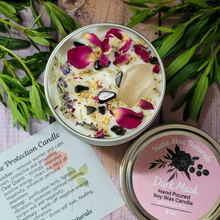 Load image into Gallery viewer, Hand poured soy wax candle with crystals