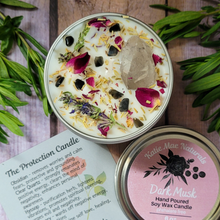 Load image into Gallery viewer, Hand poured soy wax candle with crystals
