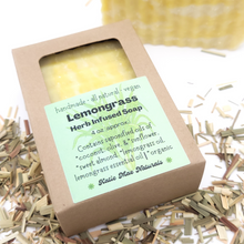 Load image into Gallery viewer, Lemongrass Soap Herb Infused Natural Bar Soap