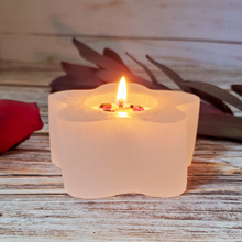 Load image into Gallery viewer, Flower shaped selenite crystal tea light candle holder