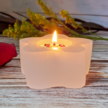 Load image into Gallery viewer, Flower shaped selenite crystal tea light candle holder