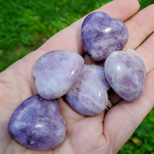 Load image into Gallery viewer, Small carved purple lepidolite heart
