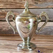 Load image into Gallery viewer, Wellness intention candle poured in a vintage sugar bowl