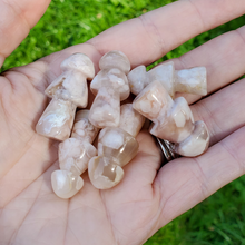 Load image into Gallery viewer, Carved flower agate mushroom