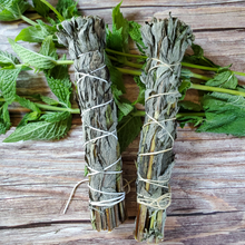 Load image into Gallery viewer, Dried Peppermint Bundle Smoke Cleansing Stick