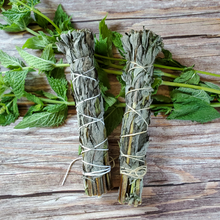 Load image into Gallery viewer, Dried Peppermint Bundle Smoke Cleansing Stick