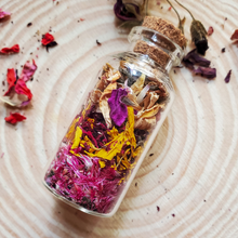 Load image into Gallery viewer, Friendship bottle, dried herbs and flowers with symbolism of friendship
