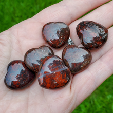 Load image into Gallery viewer, Mini red jasper carved Gemstone hearts