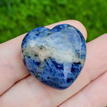 Load image into Gallery viewer, Carved sodalite gemstone hearts