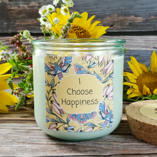 Load image into Gallery viewer, Happiness intention candle - I choose Happiness affirmation