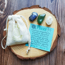 Load image into Gallery viewer, Set of three tumbled gemstones for zodiac sign Pisces