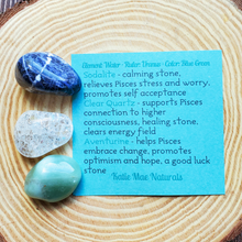 Load image into Gallery viewer, Set of three tumbled gemstones for zodiac sign Pisces