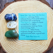 Load image into Gallery viewer, Set of three tumbled gemstones for zodiac sign Pisces