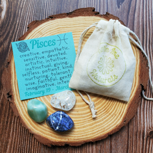 Load image into Gallery viewer, Set of three tumbled gemstones for zodiac sign Pisces