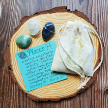 Load image into Gallery viewer, Set of three tumbled gemstones for zodiac sign Pisces