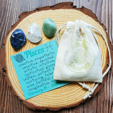 Load image into Gallery viewer, Set of three tumbled gemstones for zodiac sign Pisces