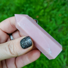 Load image into Gallery viewer, Carved pink opal gemstone point