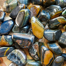 Load image into Gallery viewer, Blue Tigers eye tumbled gemstones