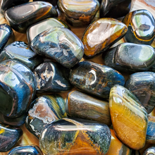 Load image into Gallery viewer, Tumbled blue tigers eye gemstones