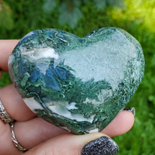 Load image into Gallery viewer, Moss Agate Carved Gemstone Heart