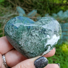 Load image into Gallery viewer, Moss Agate Carved Gemstone Heart
