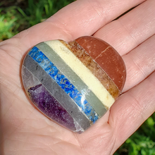 Load image into Gallery viewer, Carved chakra gemstone heart