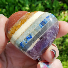 Load image into Gallery viewer, 7 chakra gemstone heart