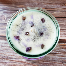 Load image into Gallery viewer, Halloween seasonal scented soy wax candle with crystals and glitter