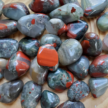 Load image into Gallery viewer, Bloodstone tumbled stones