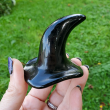 Load image into Gallery viewer, Carved Black Obsidian Gemstone Witch Hat