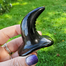 Load image into Gallery viewer, Carved Black Obsidian Gemstone Witch Hat