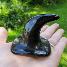 Load image into Gallery viewer, Carved Black Obsidian Gemstone Witch Hat