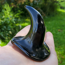 Load image into Gallery viewer, Carved Black Obsidian Gemstone Witch Hat