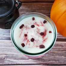 Load image into Gallery viewer, Fall scented soy wax candle with crystals and glitter