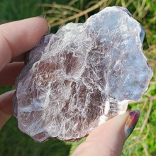 Load image into Gallery viewer, Purple lepidolite mica leaf with quartz