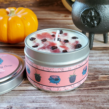 Load image into Gallery viewer, Berry Bewitching Brew hand poured soy wax candle for halloween