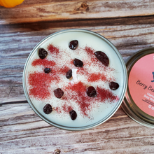 Load image into Gallery viewer, Halloween hand poured soy wax candle with crystals and glitter