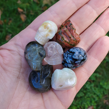 Load image into Gallery viewer, Small Gemstone Pocket Skull - 1 inch - Choose Your Stone