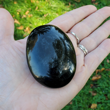 Load image into Gallery viewer, Silver sheen obsidian palm stones